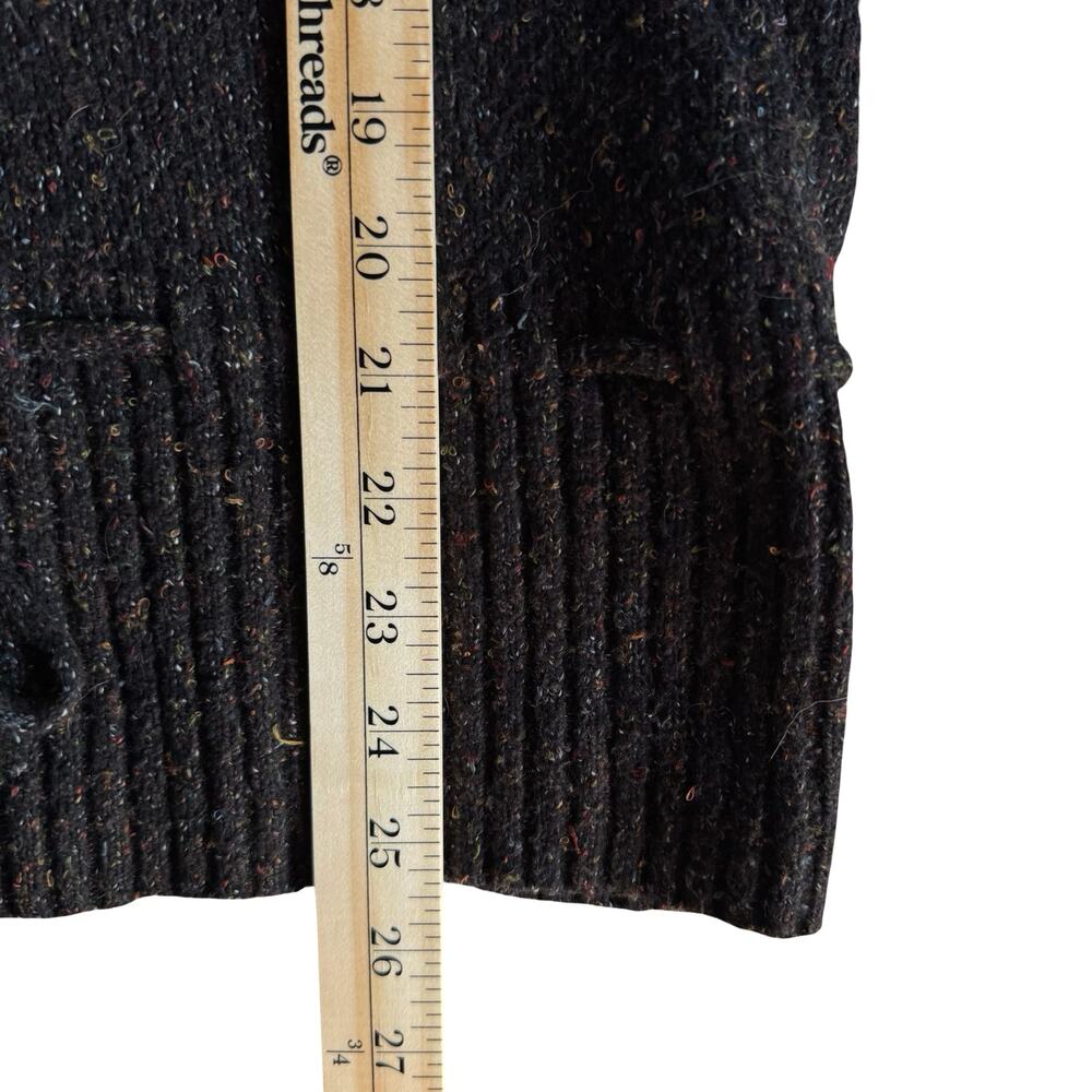 Christopher & Banks Hooded Knit Sweater Women’s L Brown Gray Flecked Pullover - Picture 3 of 8